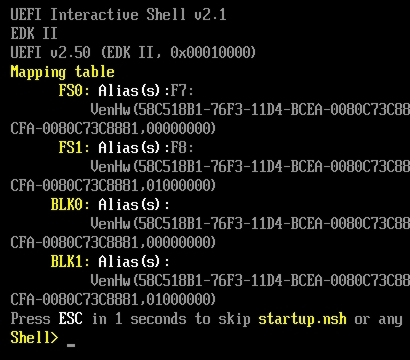 UEFI Training mit Shell-Script